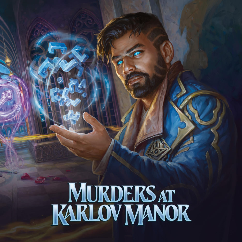 Magic: The Gathering Murders at Karlov Manor deck box stores 100 sleeved cards securely.