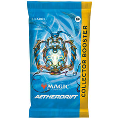 Magic: The Gathering Aetherdrift Collector Booster contents display premium cards and tokens