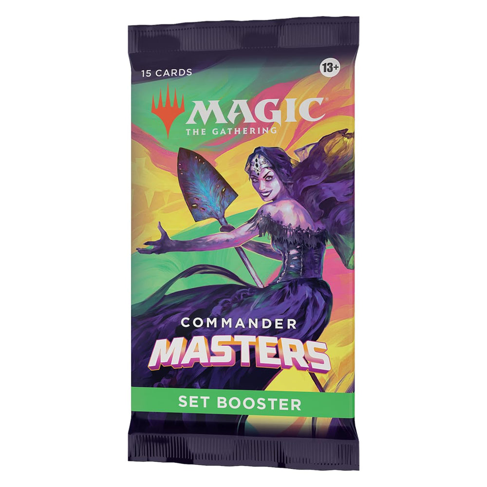 Magic: The Gathering Commander Masters Set Booster Pack cover art, ideal for expanding Commander decks.