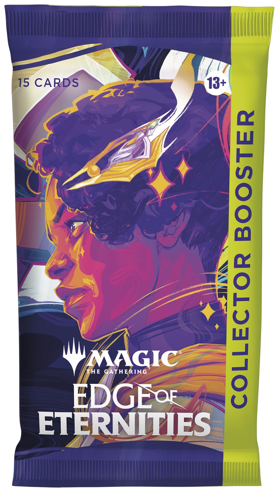 Magic: The Gathering Edge of Eternities borderless land card shown in a booster.