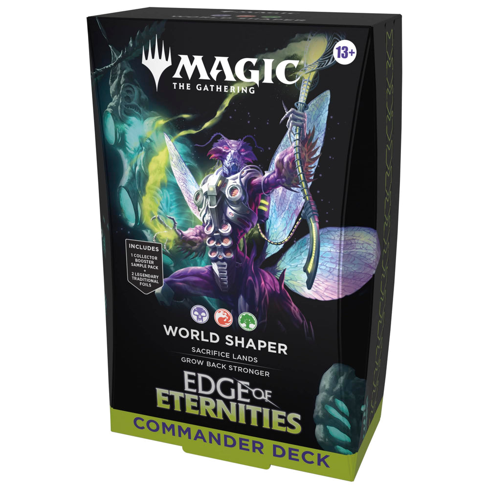 Magic: The Gathering World Shaper deck cover enhances dramatic multiplayer play.
