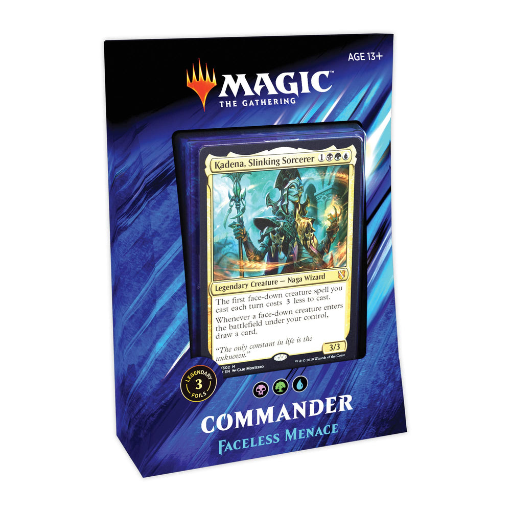 Magic: The Gathering Faceless Menace deck front box for quick setup and testing new strategies.