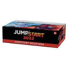 Magic: The Gathering Jumpstart 2022 booster pack opened showing contents and themes