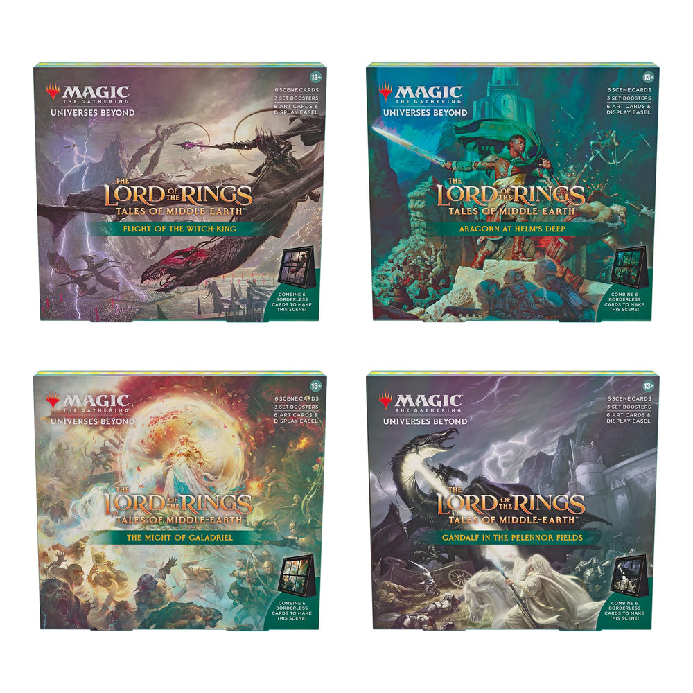Magic the Gathering LOTR Aragorn Helms Deep scene box art for display and play