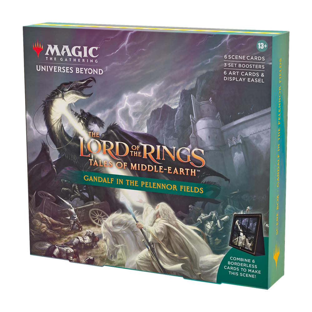 Magic: The Gathering Gandalf in Pelennor Fields Scene Card displaying epic battle moment