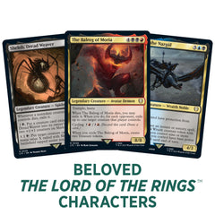 Magic: The Gathering Lord of the Rings tokens and life wheel for multiplayer games.