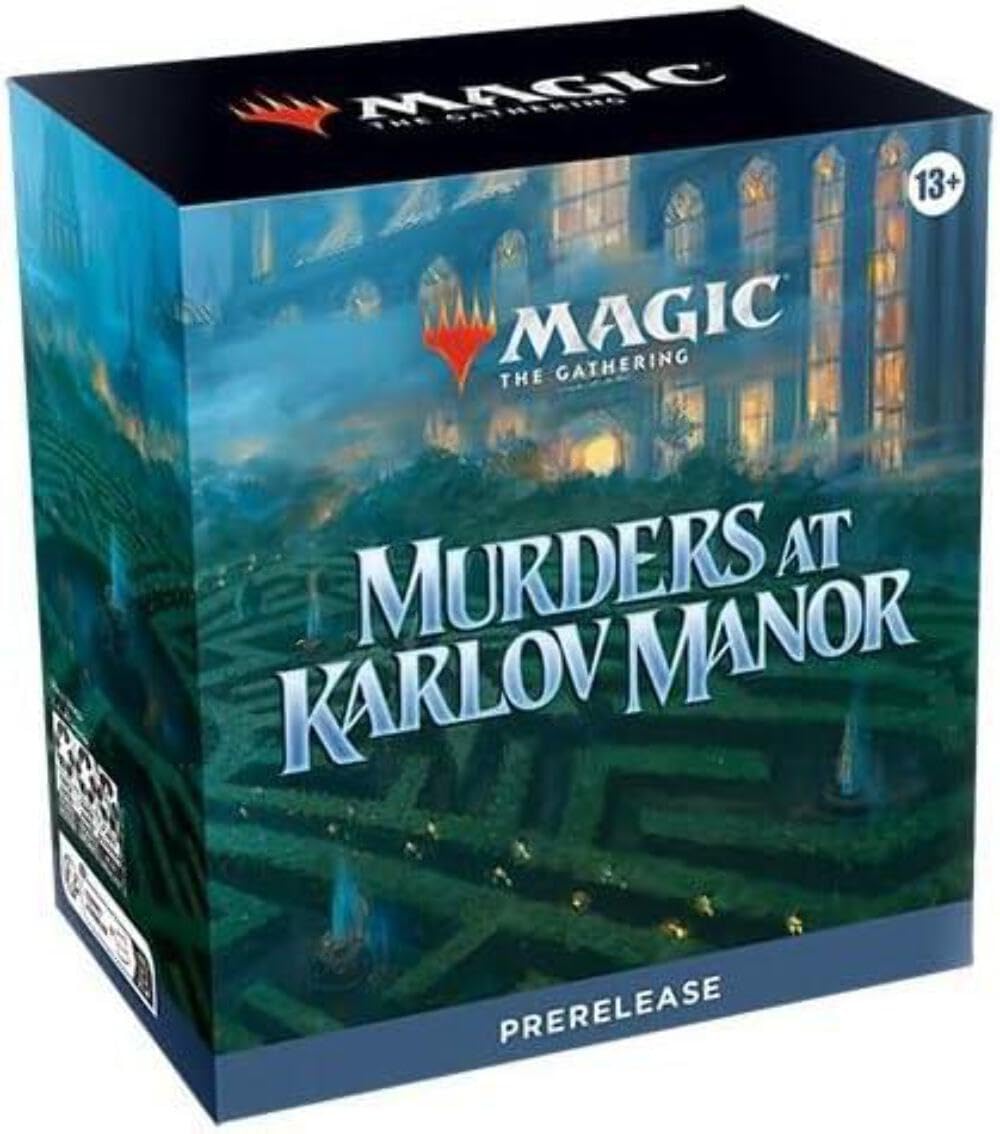 Magic: The Gathering Murders at Karlov Manor Prerelease Kit teaser image for puzzle-driven gameplay and new cards.