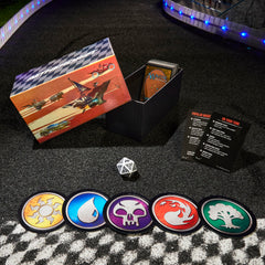 Magic: The Gathering oversized Spindown die with checkered flag design for play