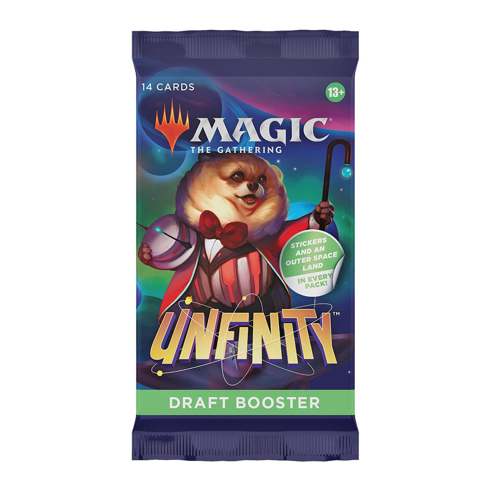 Magic: The Gathering UNF Unfinity Draft Booster sticker sheet adds colorful flair for players.