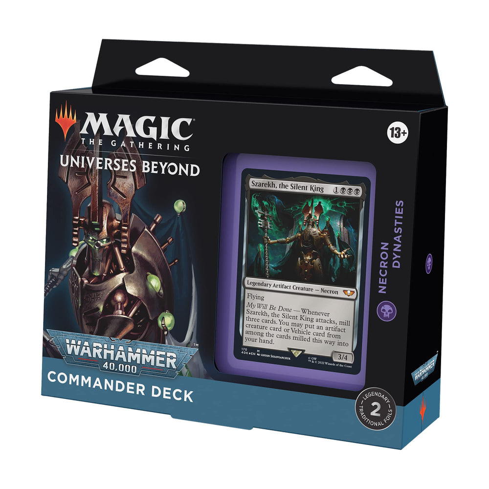 Magic: The Gathering Necron Dynasties foil-etched commander stands out as a premium display piece