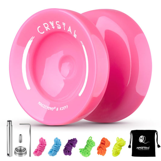 MAGICYOYO K2 Plus Crystal pink yoyo for beginners, vivid finish and comfortable grip.