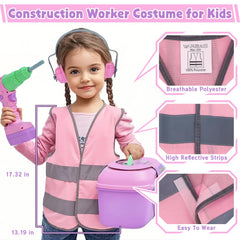 Magic4U Kids Tool Set drill image highlights a 2-in-1 drill for pretend work.