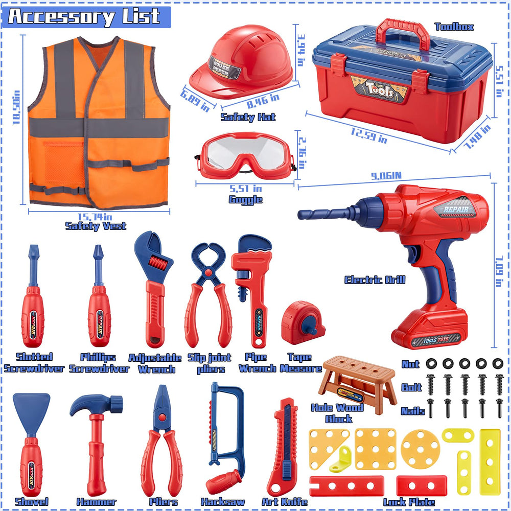 Magic4U Kids Tool Set slotted screwdriver supports fine motor pretend repairs.