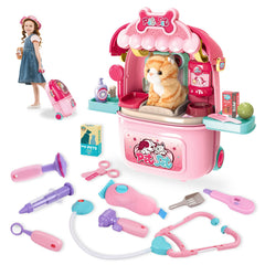 Magic4U pet care carrier suitcase for portable pretend vet play.