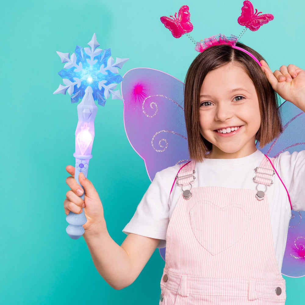 MAGICLULU light up snowflake wand in action during party performances.