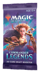 Magic TCG Commander Legends pack contents display twenty MTG cards including a foil.