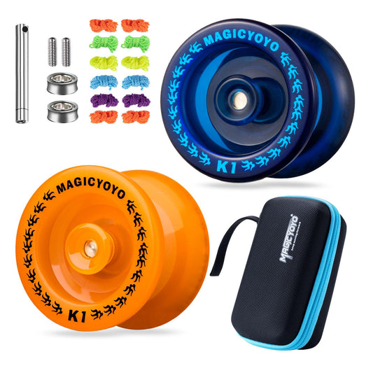 MAGICYOYO K1 Tug-Return dark blue in action, ideal for beginners