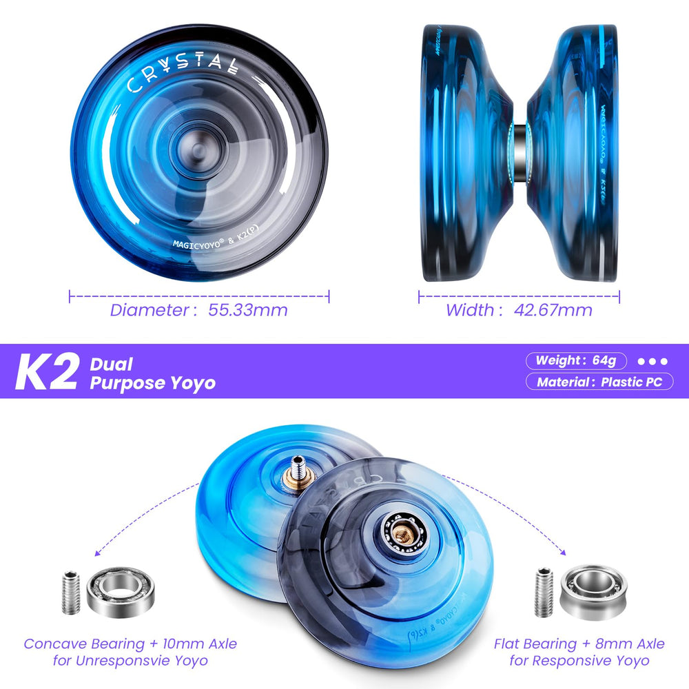 MAGICYOYO K2 includes 12 yoyo strings for practice and durability