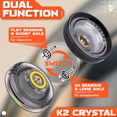 MAGICYOYO K2 Crystal red yoyo front view ideal for progressive practice