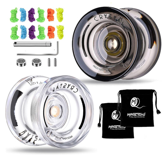 MAGICYOYO K2 Crystal White front view for crisp beginner spins.