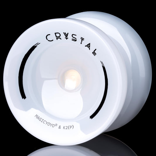 MAGICYOYO K2 Crystal yoyo front view shows a glossy white beginner-friendly plastic design for daily practice.