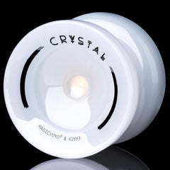 MAGICYOYO K2 Crystal yoyo front view shows a glossy white beginner-friendly plastic design for daily practice.