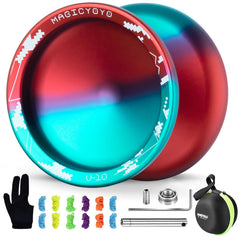 MagicYOYO V10 dual-mode yo-yo in blue and red for beginners and pros