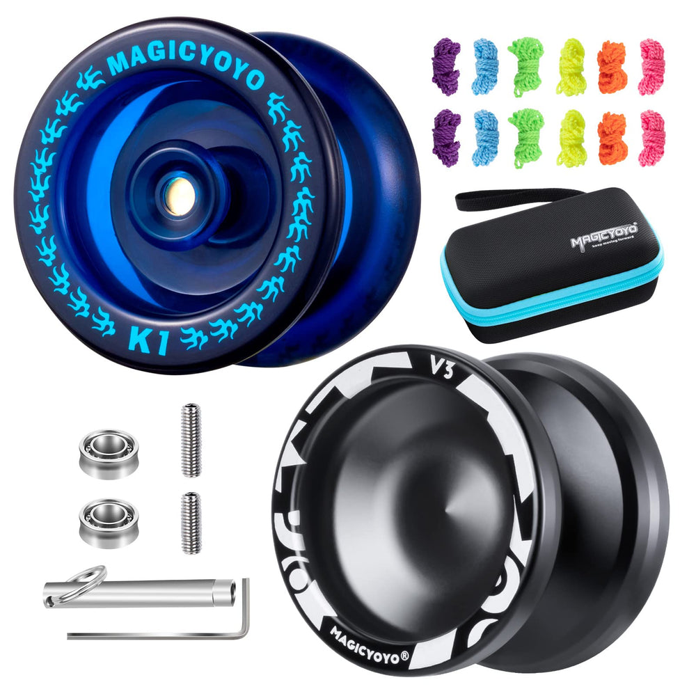 MAGICYOYO V3 Black metal yoyo with durable aluminum construction for confident play.