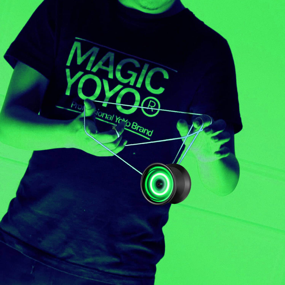 MagicYoyo Y02 green LED effects brighten trick sequences.