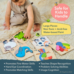 MAGIFIRE cow puzzle encourages shape and size recognition during learning.