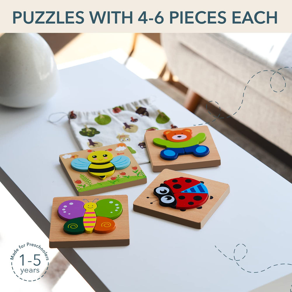 MAGIFIRE wooden puzzle ladybug supports shape recognition and spatial awareness.