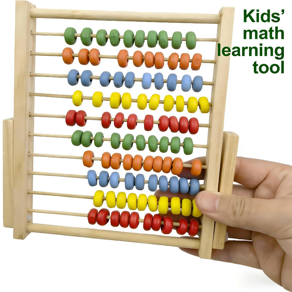 Magikon abacus with 10 rows of beads supports counting and basic arithmetic.
