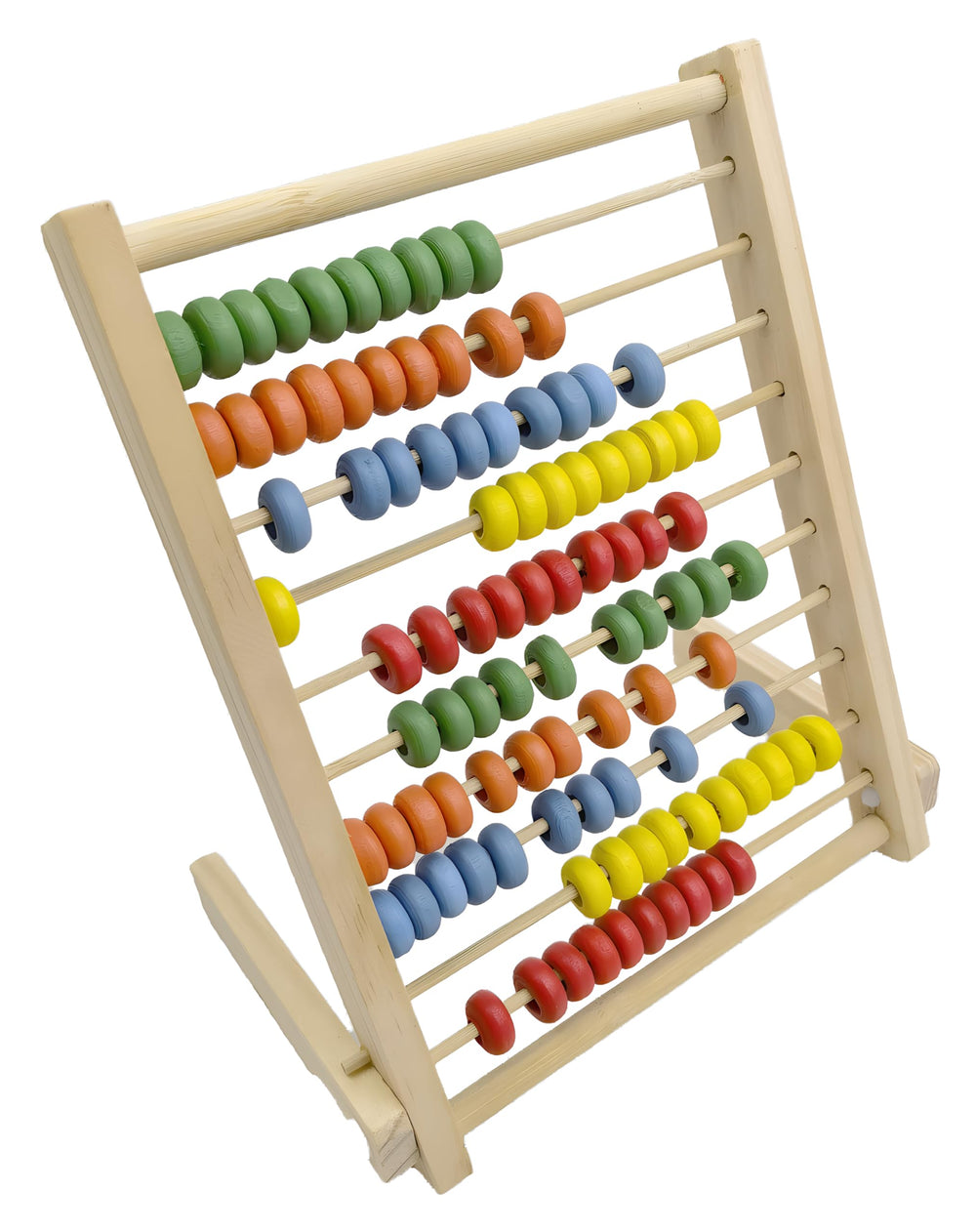 Magikon wooden abacus 8-inch frame with colorful beads for counting practice.