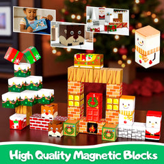 Maginoo 45PCS blocks Christmas snowman setup supports imaginative building