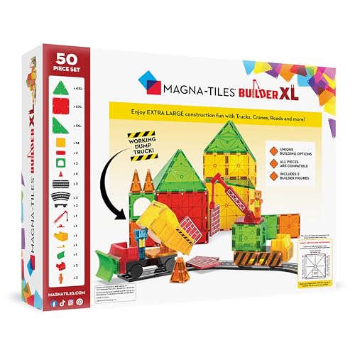 MAGNA-TILES Builder XL dump-truck-tailgate-base enabling dynamic vehicle builds