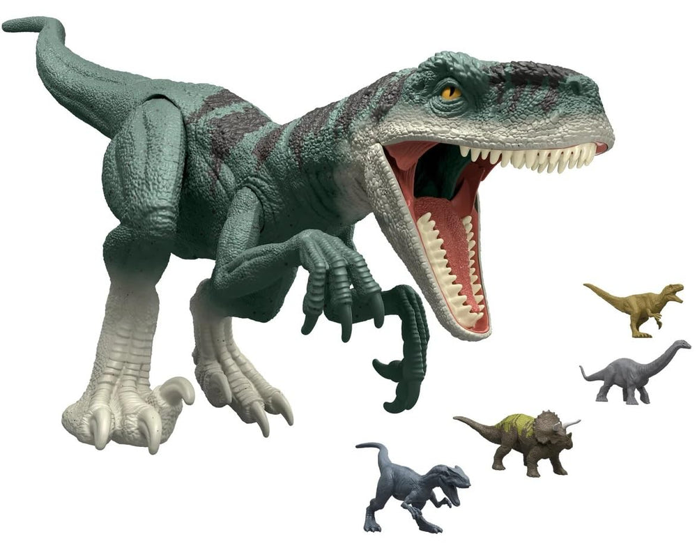MAGNETOE Allosaurus mini figure adds action and species variety to the scene