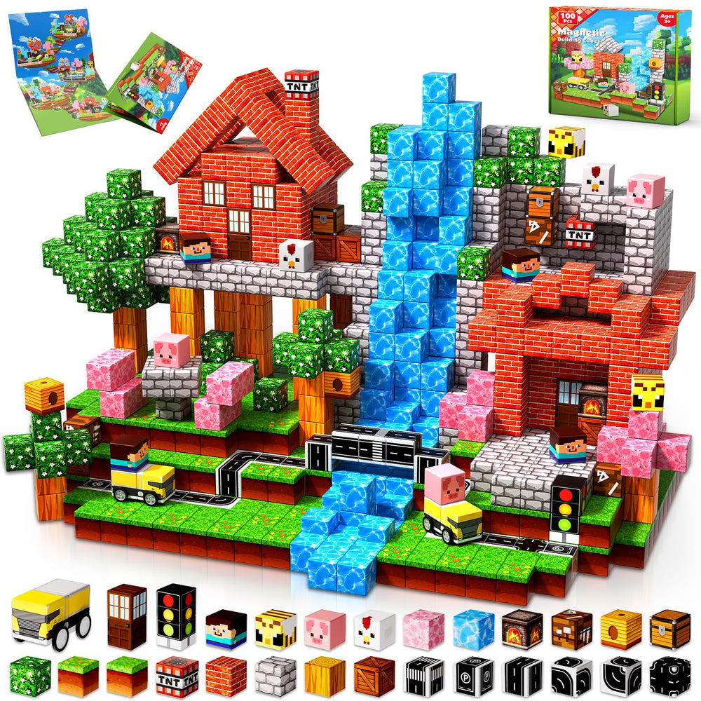 Magnetopia 100pcs magnetic blocks in gift box for imaginative STEM play