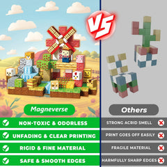 Stacking blocks from Magneverse demonstrating strong magnets for taller structures