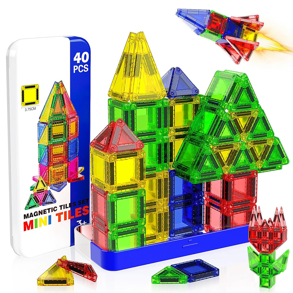 Magneverse mini magnetic tiles travel box for on-the-go creative play