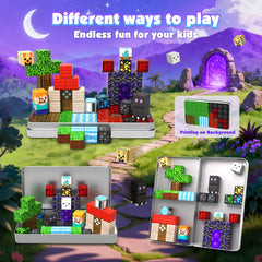 Children stacking magnets from Magneverse Portal encourage collaborative, imaginative play.