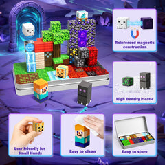 Compact metal box keeps Magneverse Portal blocks organized for travel and storage.