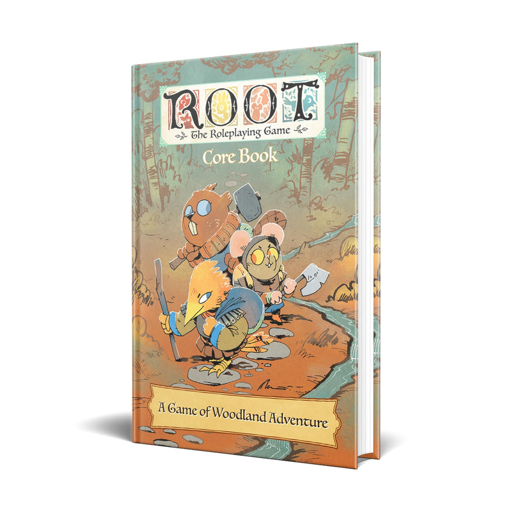 Magpie Games Root core book cover art for immersive woodland campaigns.