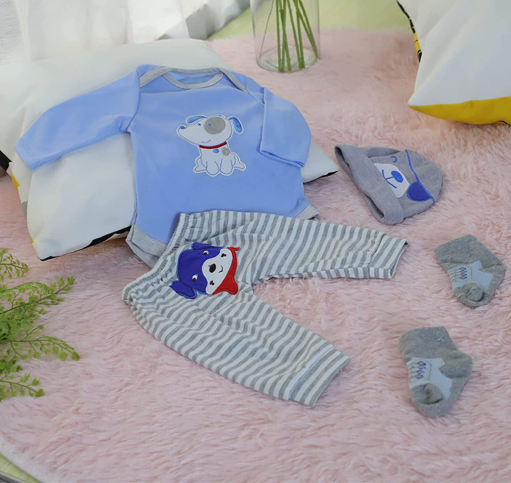 MAIHAO puppy-pattern jumpsuit perfect for quick outfit changes and playtime.