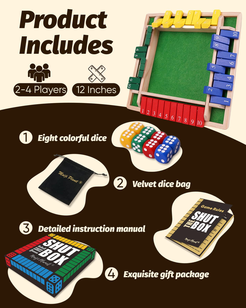 Maiji Planet Shut The Box travel-friendly design fits bags and trips
