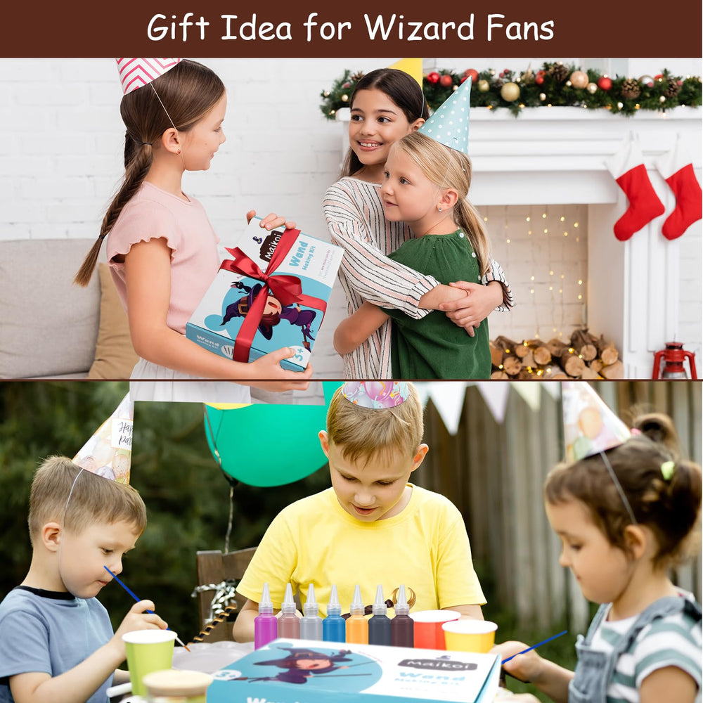 Maikoi wand crafting brushes and palette enable smooth painting and neat color blending.