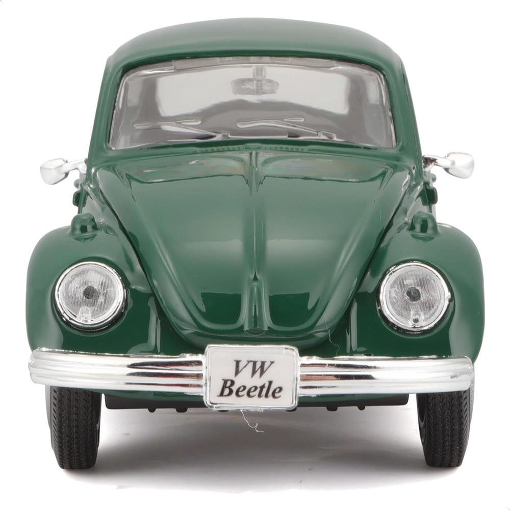 Maisto Beetle Green detailed chassis enhances authentic proportions on display