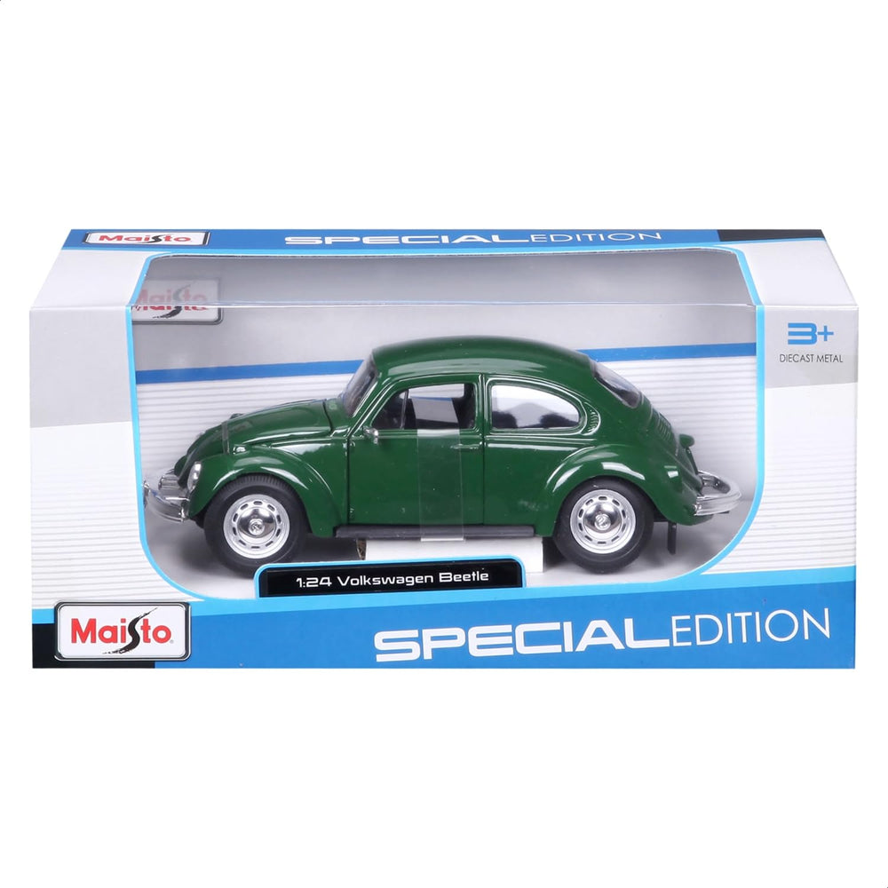 Maisto Beetle Green rear view shows balanced proportions and styling