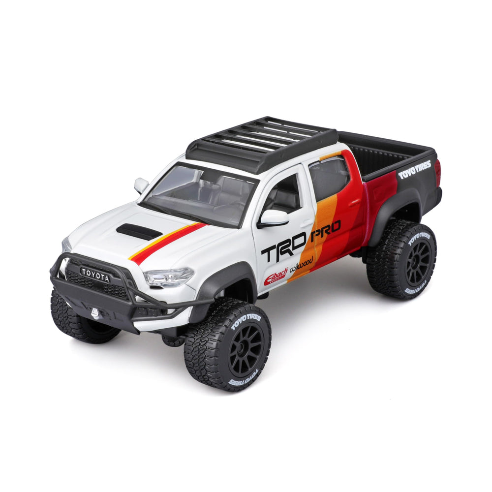 Maisto 1:27 Toyota Tacoma TRD Pro hood open showing precise die-cast detailing for display