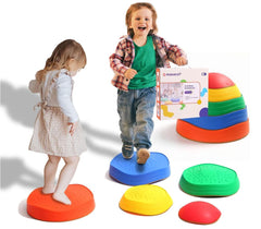 makarci stepping stones 5pc non-slip top view for safe outdoor play