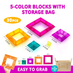 Burr-free edges of MAKE KIDS SMILE BUBBLE FUN blocks support safe building.